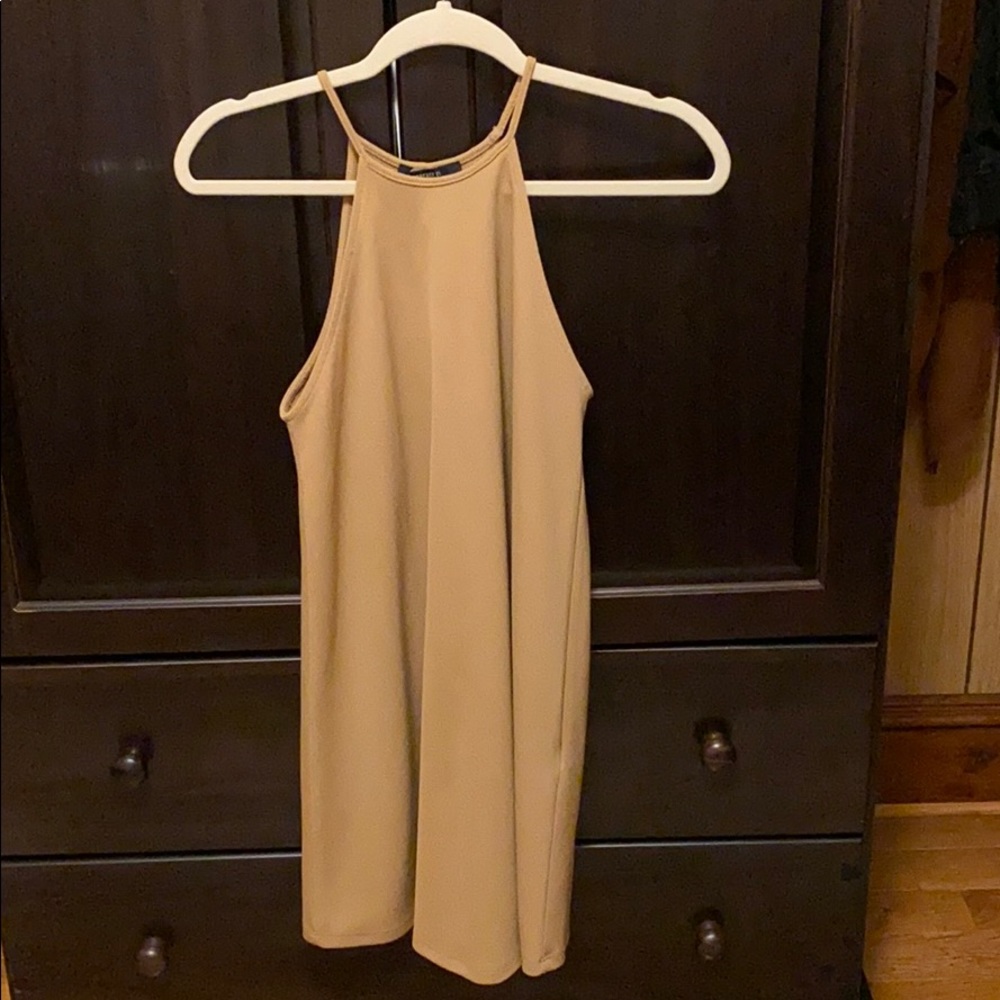 Tan halter neck dress